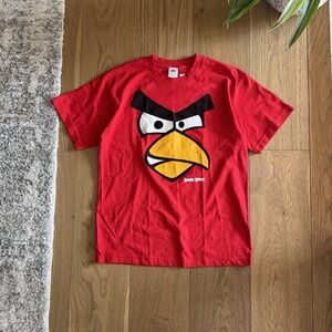 VTG Angry Birds T-Shirt Men's XL Red Bird Original Big Face Grunge AOP Y2K 00s